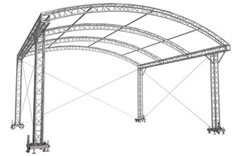 Escenario con techo de arco redondo